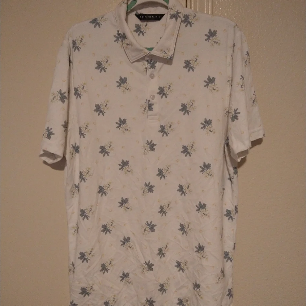 Travis Mathew Arbor Wave Polo Short Sleeve Golf Shirt Men's sz Large. - Picture 3 of 8
